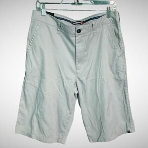 Quicksilver Shorts Mens 32 Chino Flat Front Solid Grey Pre Owned
